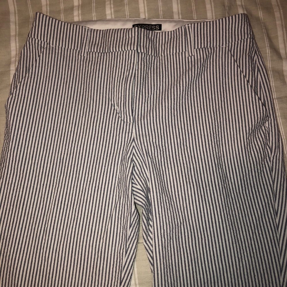 EXPRESS COLUMNIST PANTS BLUE & WHITE STRIPE SZ 4R